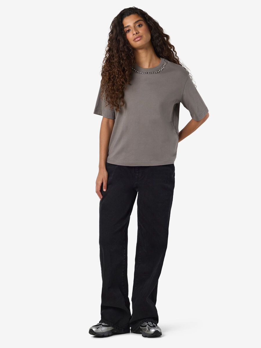 Carousel image - BEJEWELED  T-SHIRT, Charcoal Gray | 4