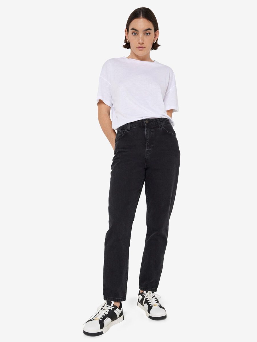 Noisy May NMISABEL HIGH WAIST ANKLE MOM JEANS, Black, highres - 27013147_Black_007.jpg