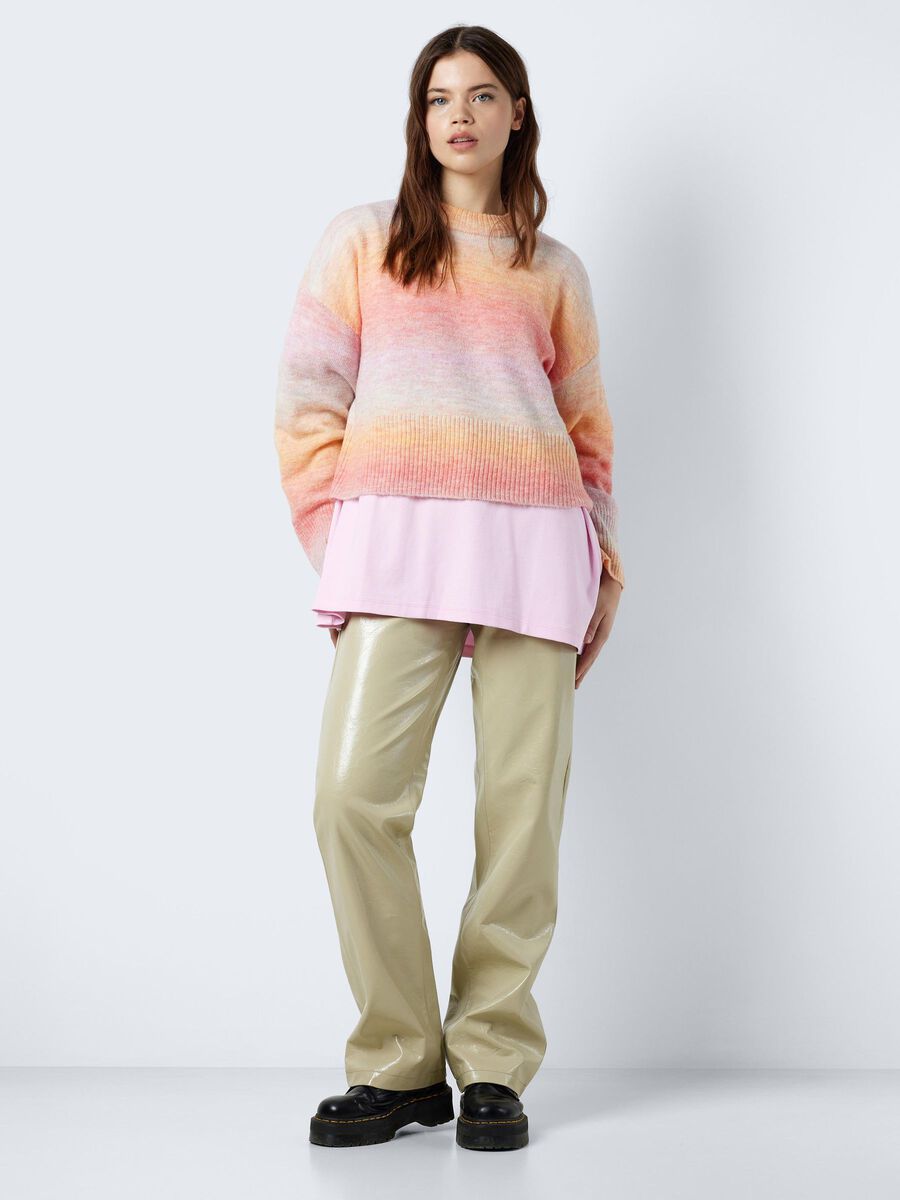 Noisy May MULTI-COLOURED KNITTED PULLOVER, Flamingo Pink, highres - 27030033_FlamingoPink_1102979_004.jpg