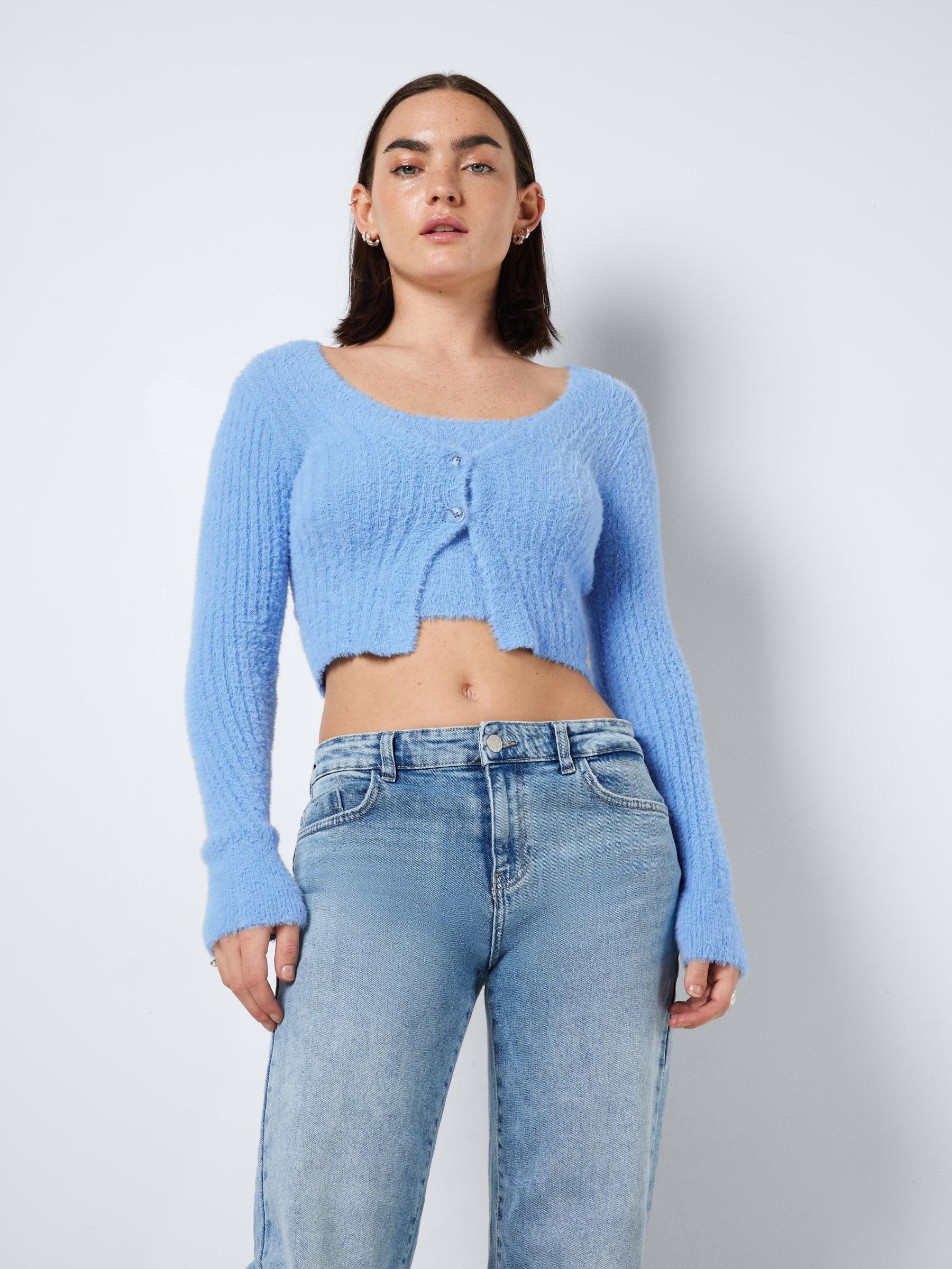 Blue short cardigan new arrivals