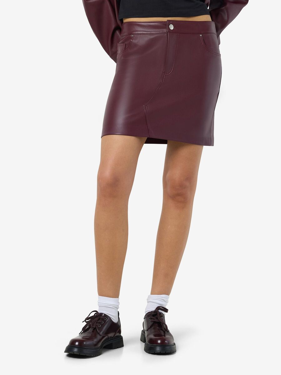 Noisy May PU FAUX LEATHER SKIRT, Windsor Wine, highres - 27034748_WindsorWine_003.jpg