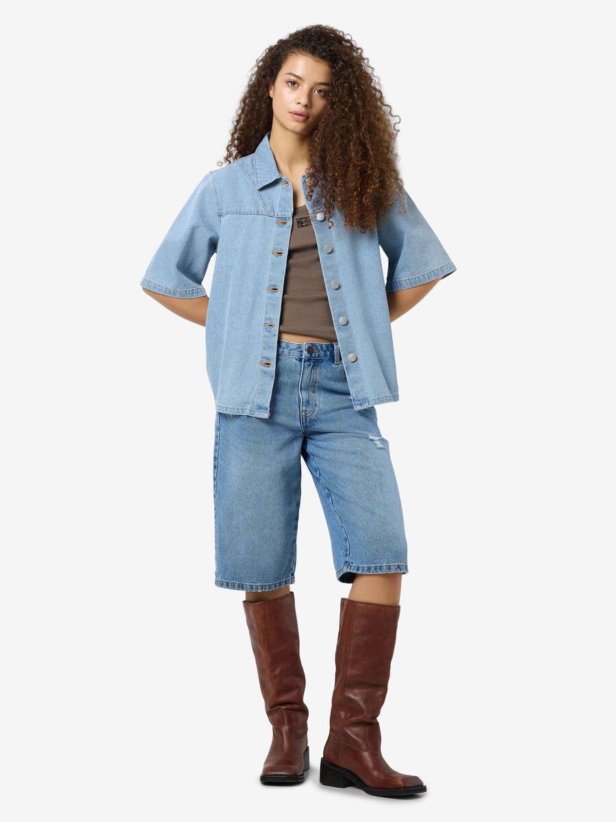 Noisy May SHORT SLEEVED DENIM SHIRT, Light Blue Denim, highres - 27034366_LightBlueDenim_004.jpg