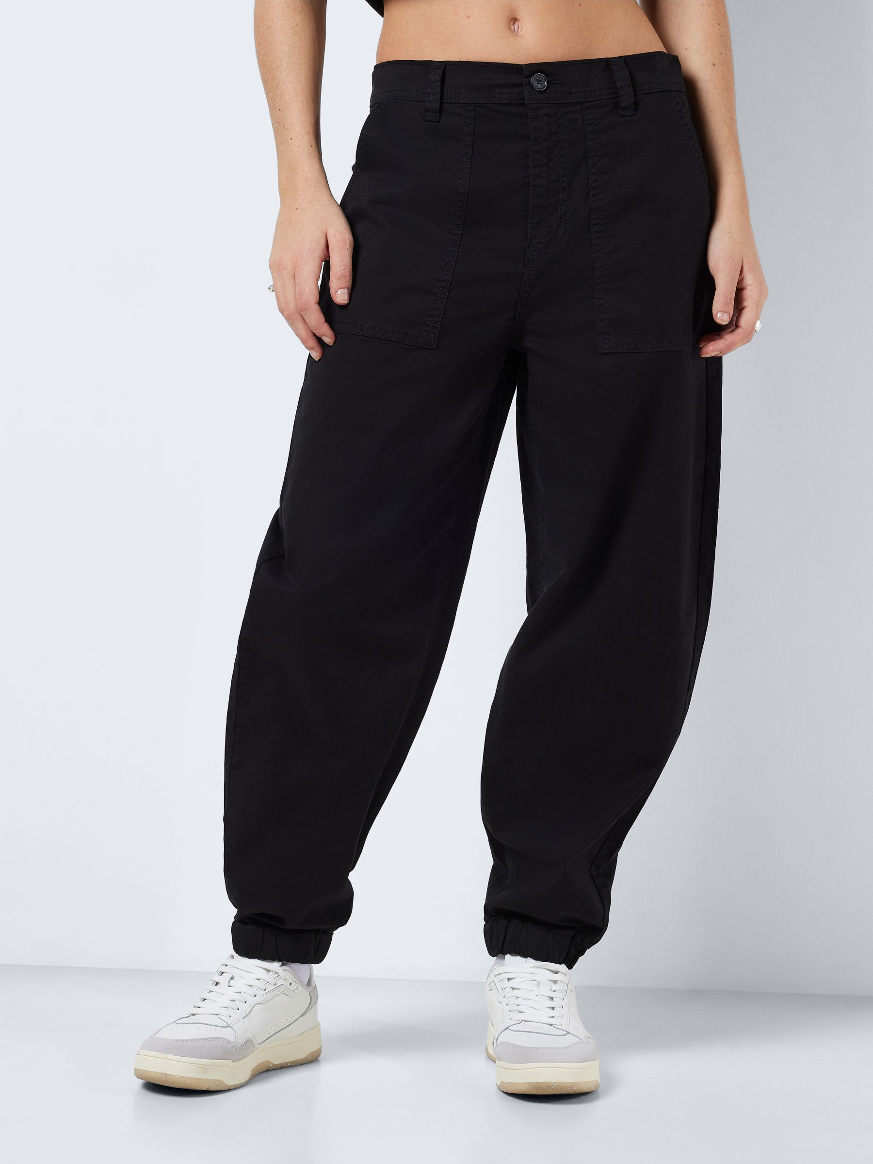 HIGH WAISTED CARGO TROUSERS Black NOISY MAY