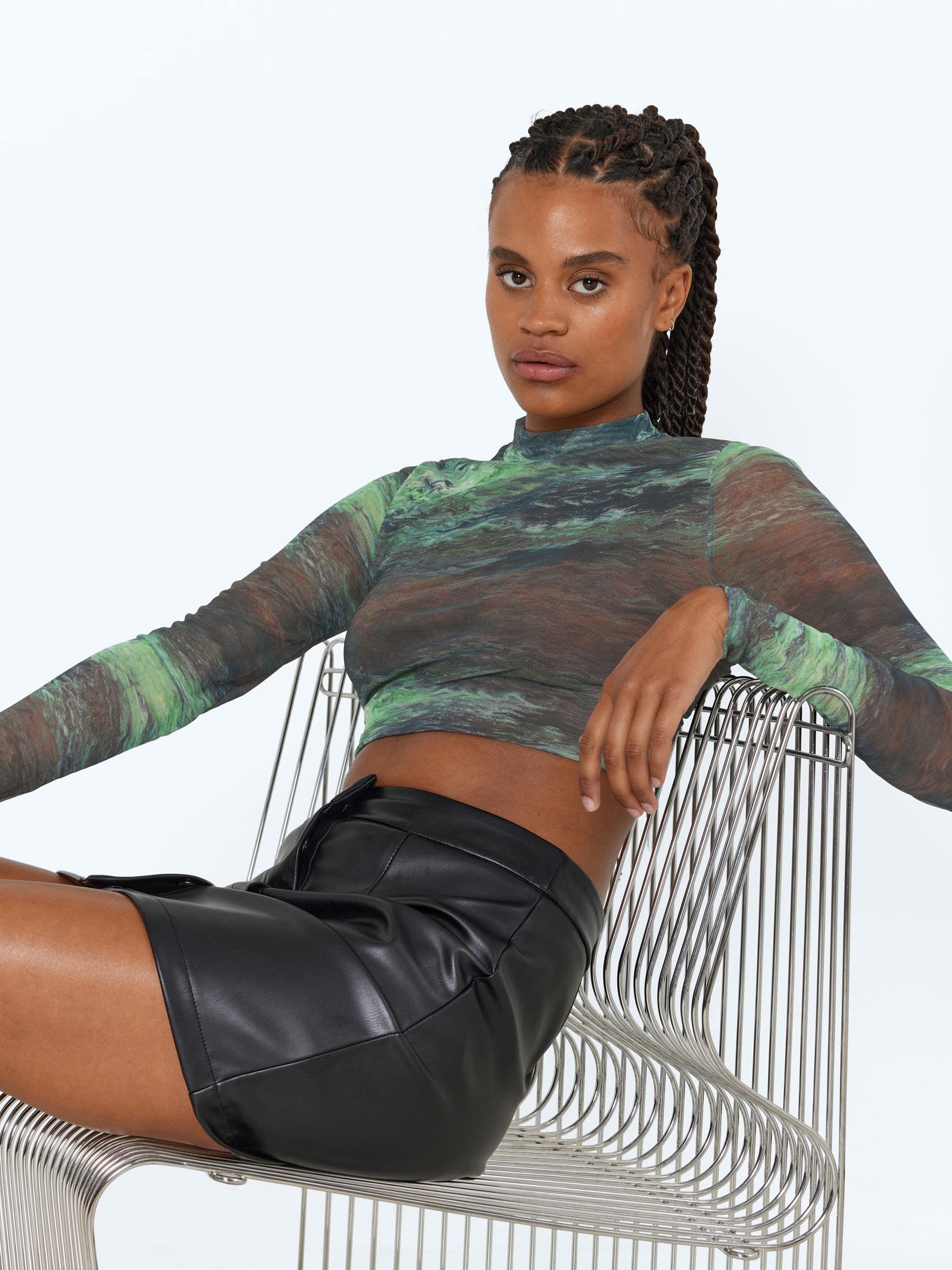 Coloured best sale mesh top
