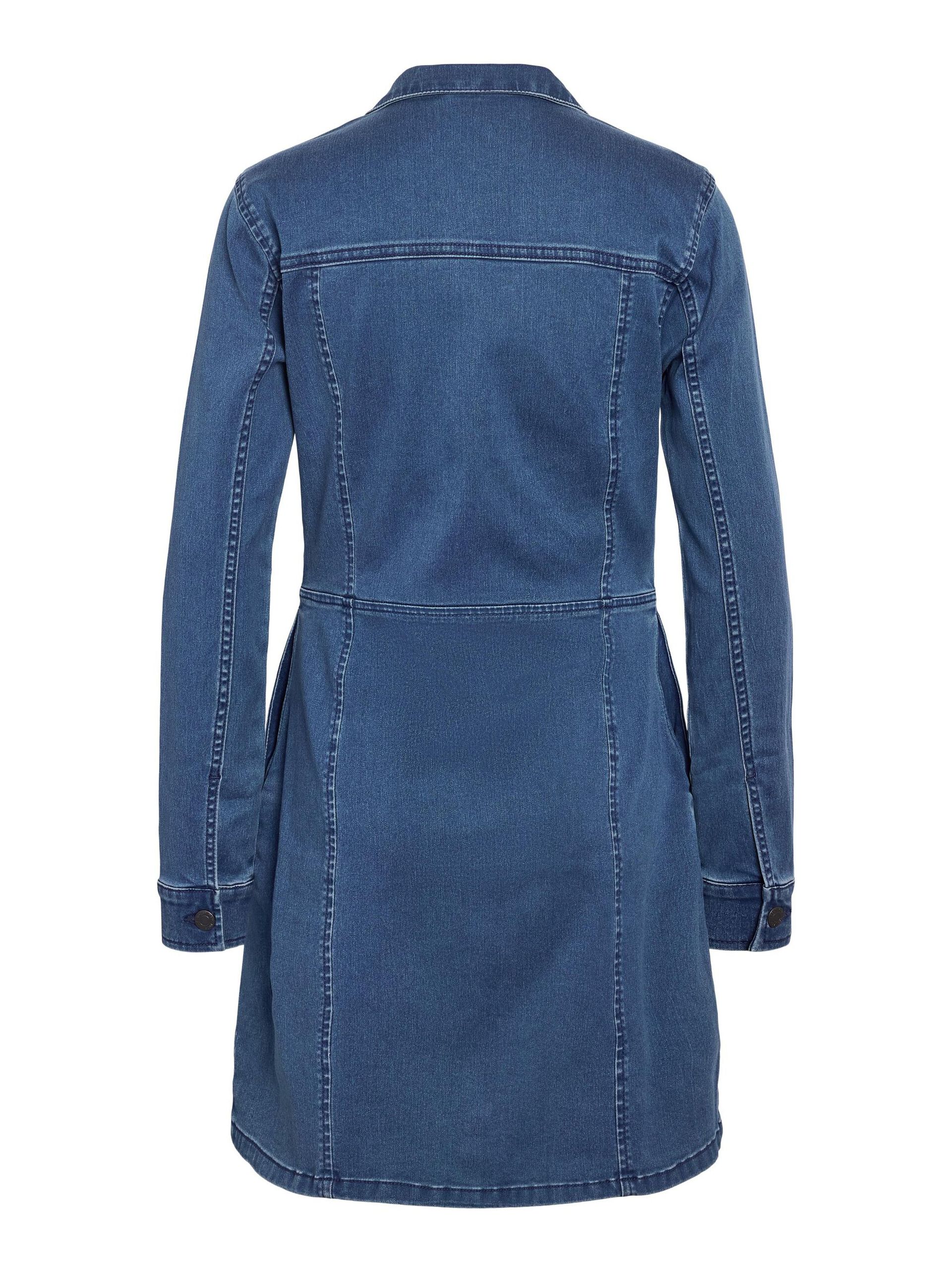 Carousel image - VESTITO MINI, Medium Blue Denim | 7