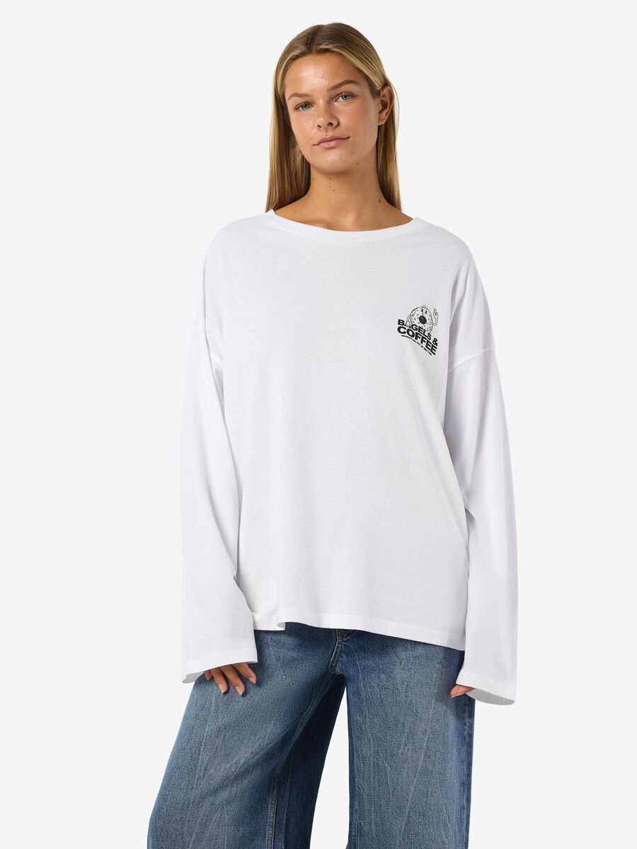 Product tile image - NMIDA  LONG-SLEEVED T-SHIRT, Bright White | 27037453_BrightWhite_1260154