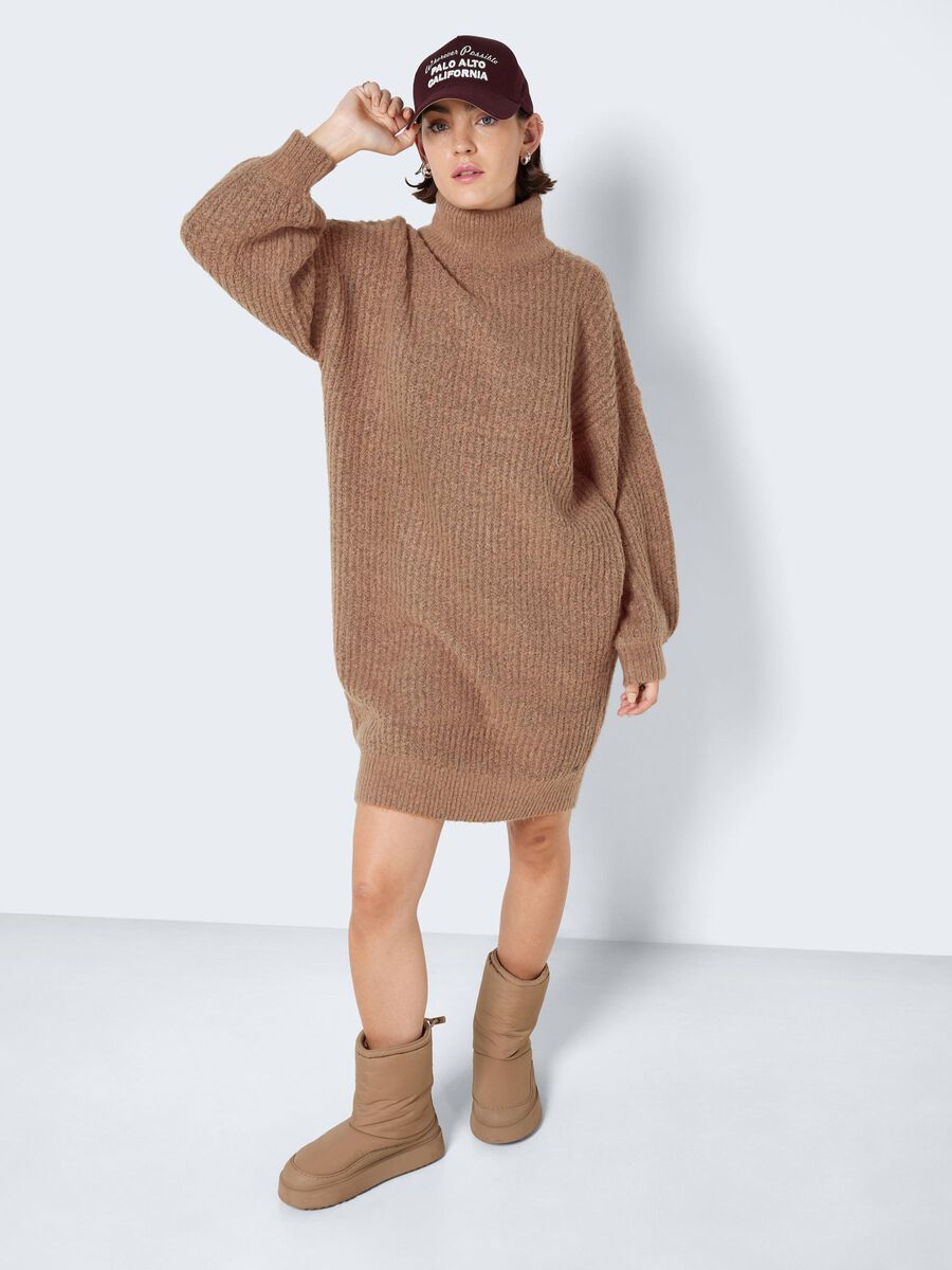 Noisy May HIGH NECK KNITTED DRESS, Camel, highres - 27014086_Camel_007.jpg
