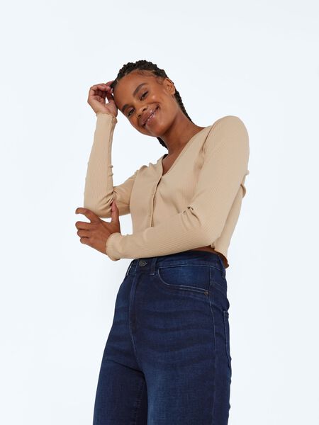 Noisy May CROPPED CARDIGAN, Irish Cream, highres - 27013248_IrishCream_007.jpg