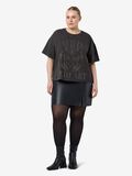Product image thumbnail - CURVE RHINESTONE T-SHIRT, Charcoal Gray | 3