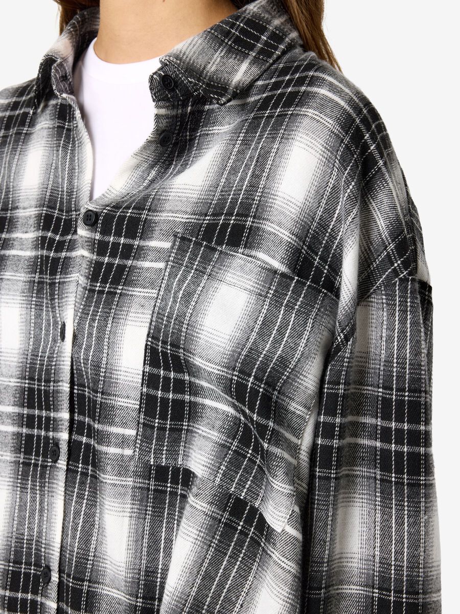 Carousel image - NMZOE CHECKED SHIRT, Black | 5