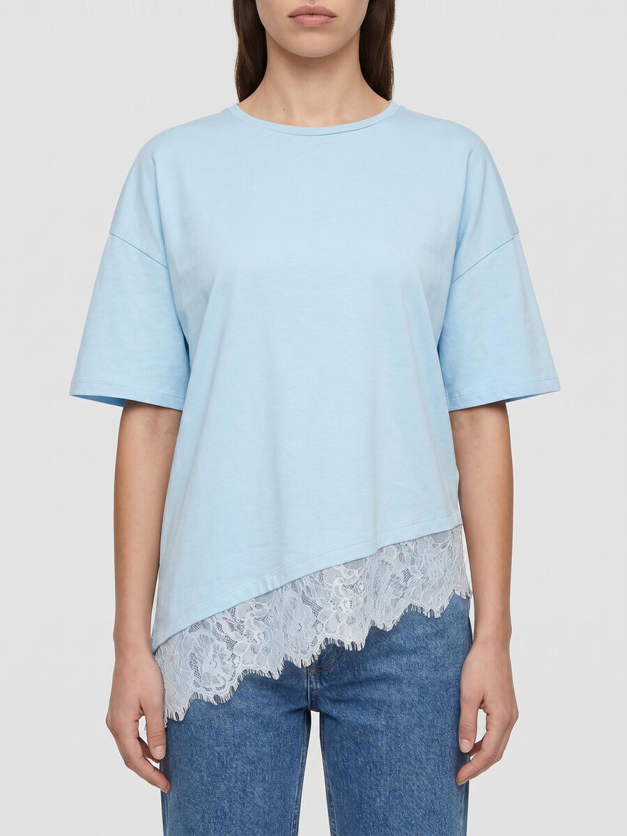 Product tile image - DENTELLE D&Eacute;CORATIVE T-SHIRT, Cerulean | 27038485_Cerulean_1326537