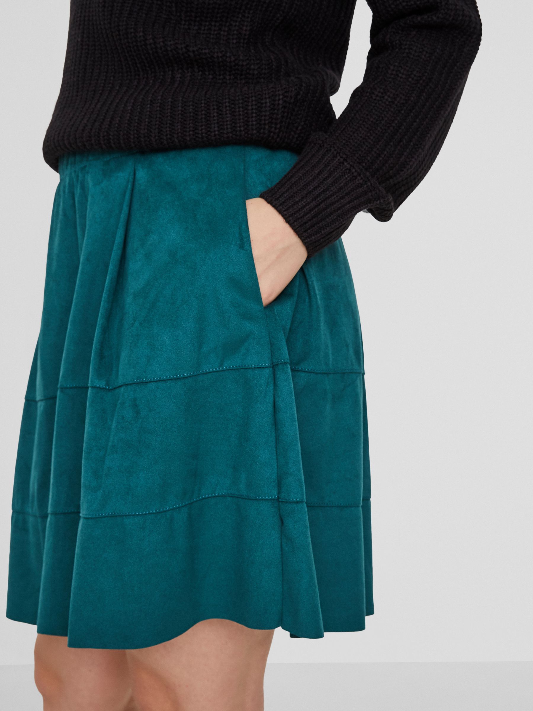 Faux suede green skirt sale