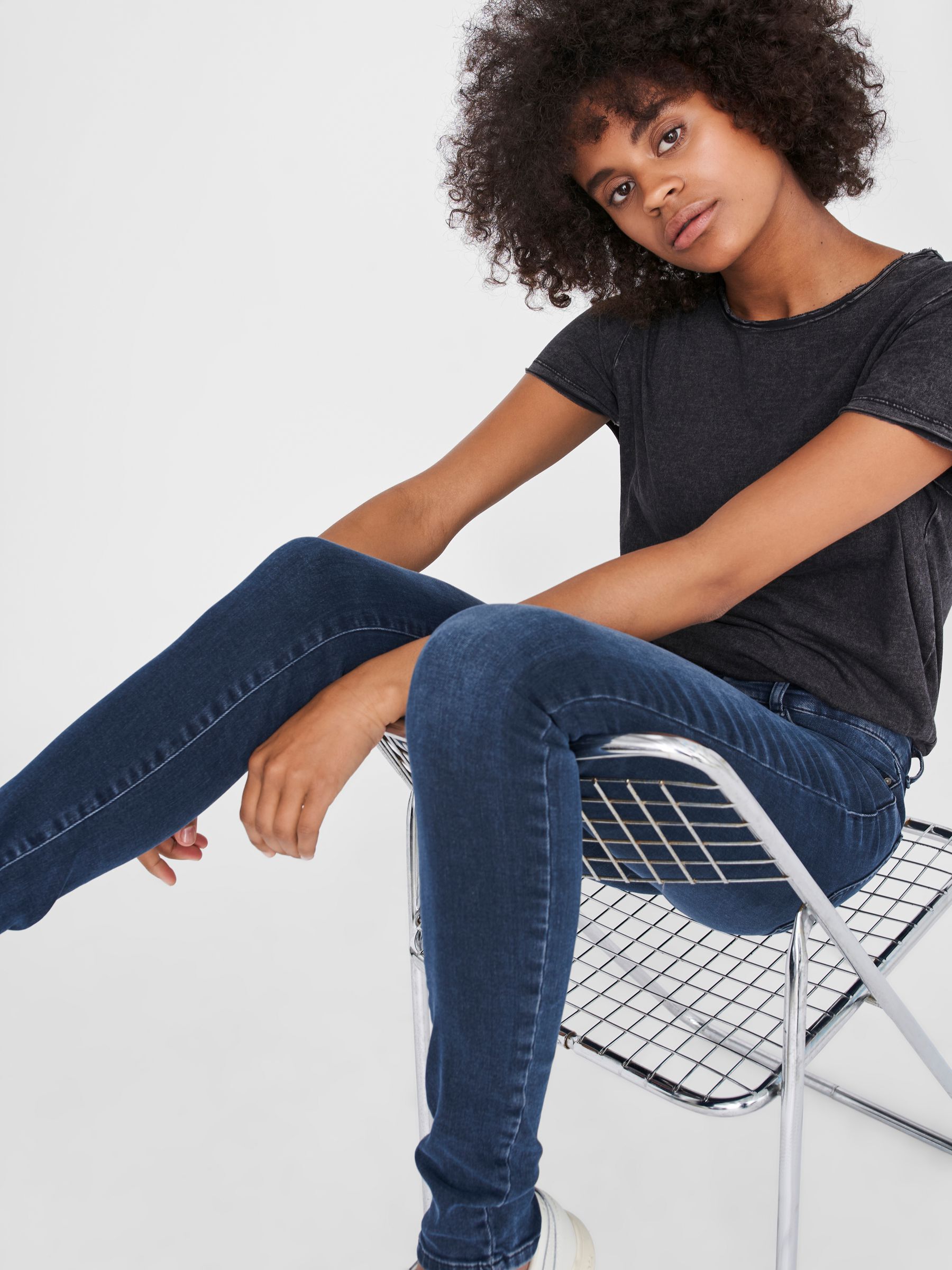 NMEVE TAILLE BASSE JEAN SKINNY Noir NOISY MAY