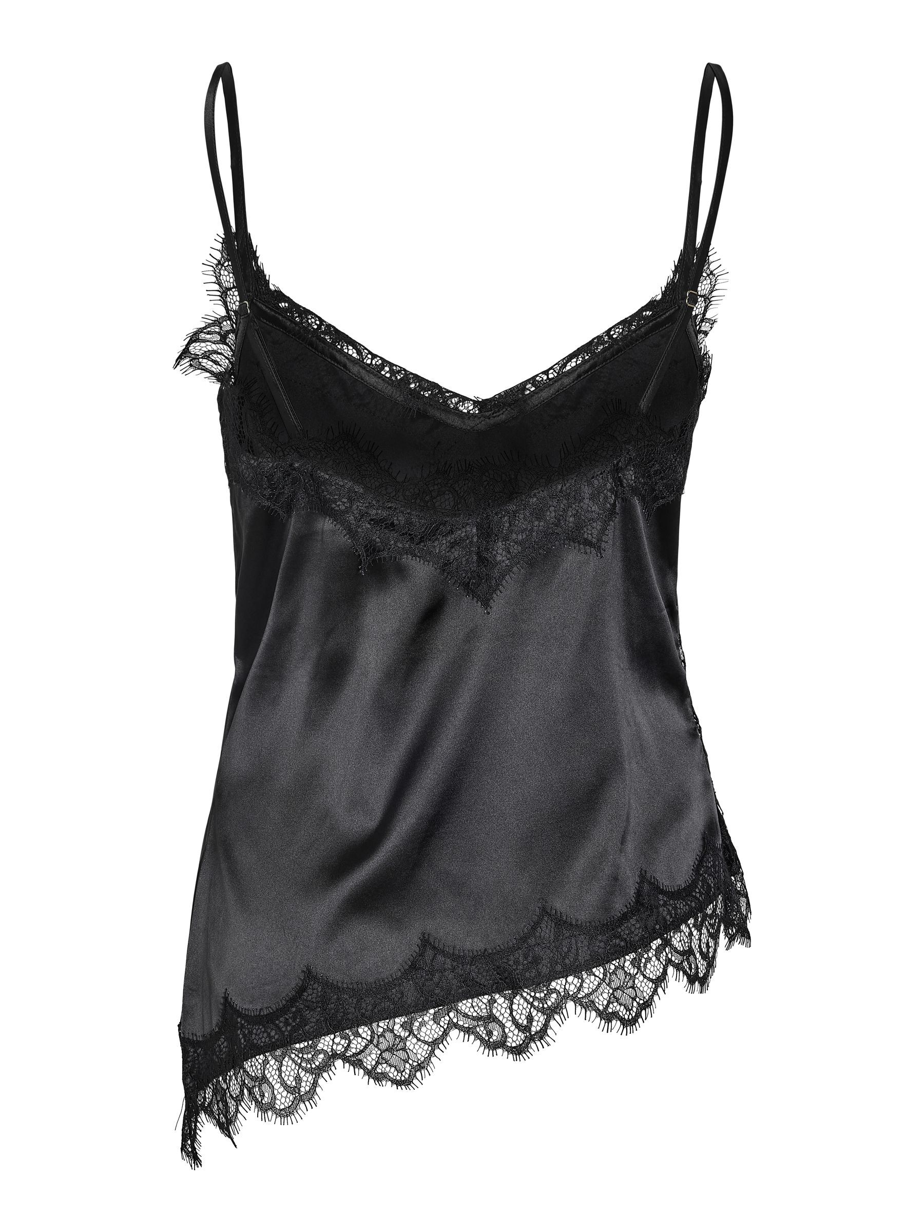 SATIN CAMISOLE | Black | NOISY MAY®