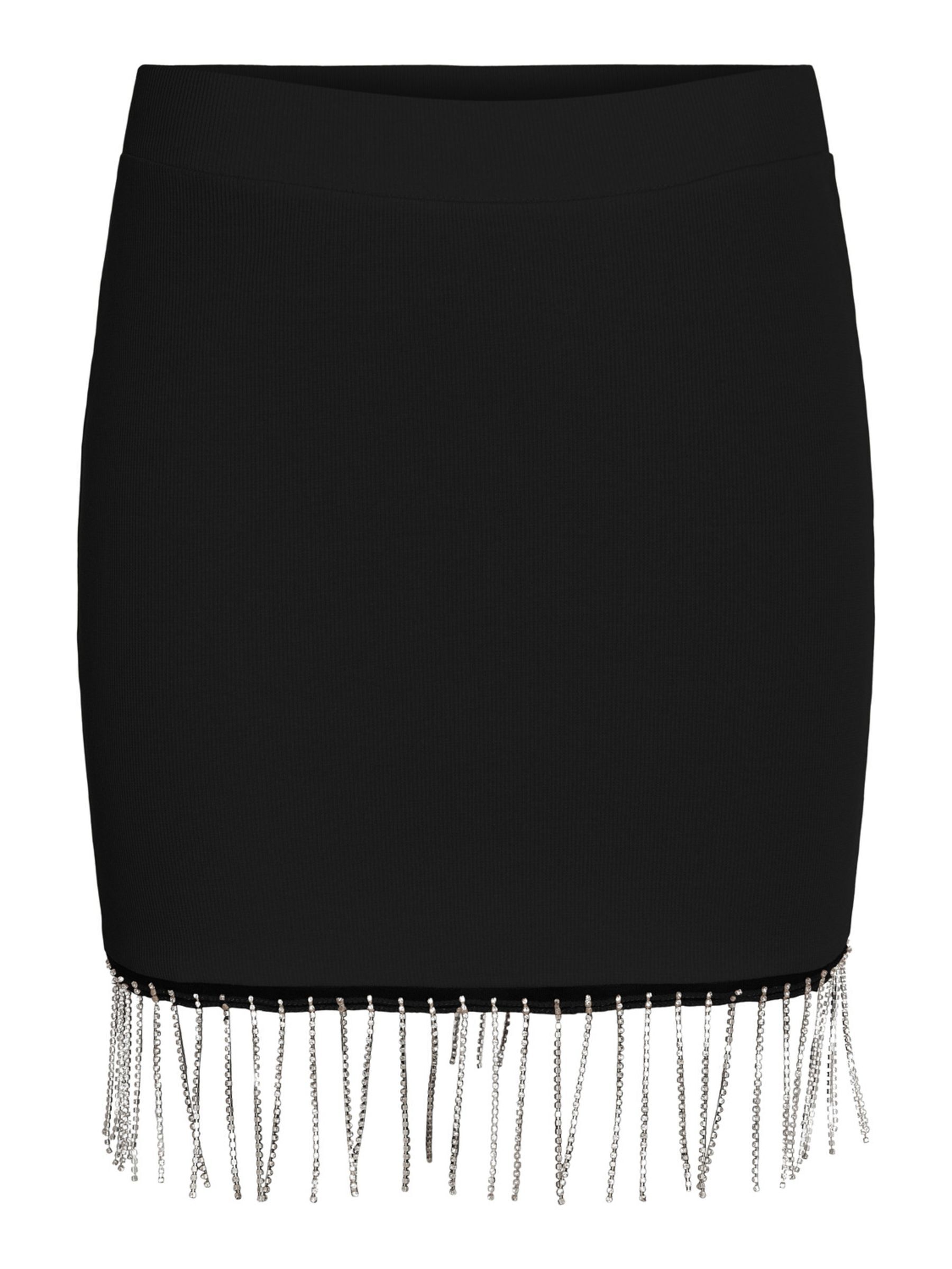 GLITTER FRINGE SKIRT Black NOISY MAY
