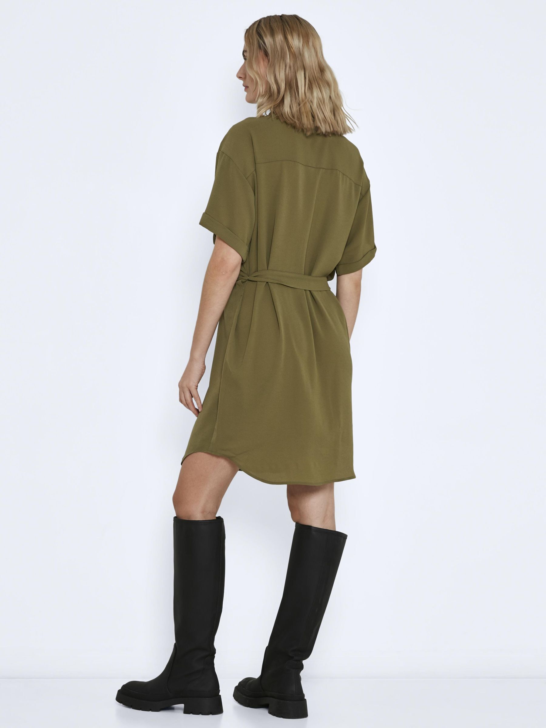 SHORT SLEEVED SHIRT DRESS Green NOISY MAY