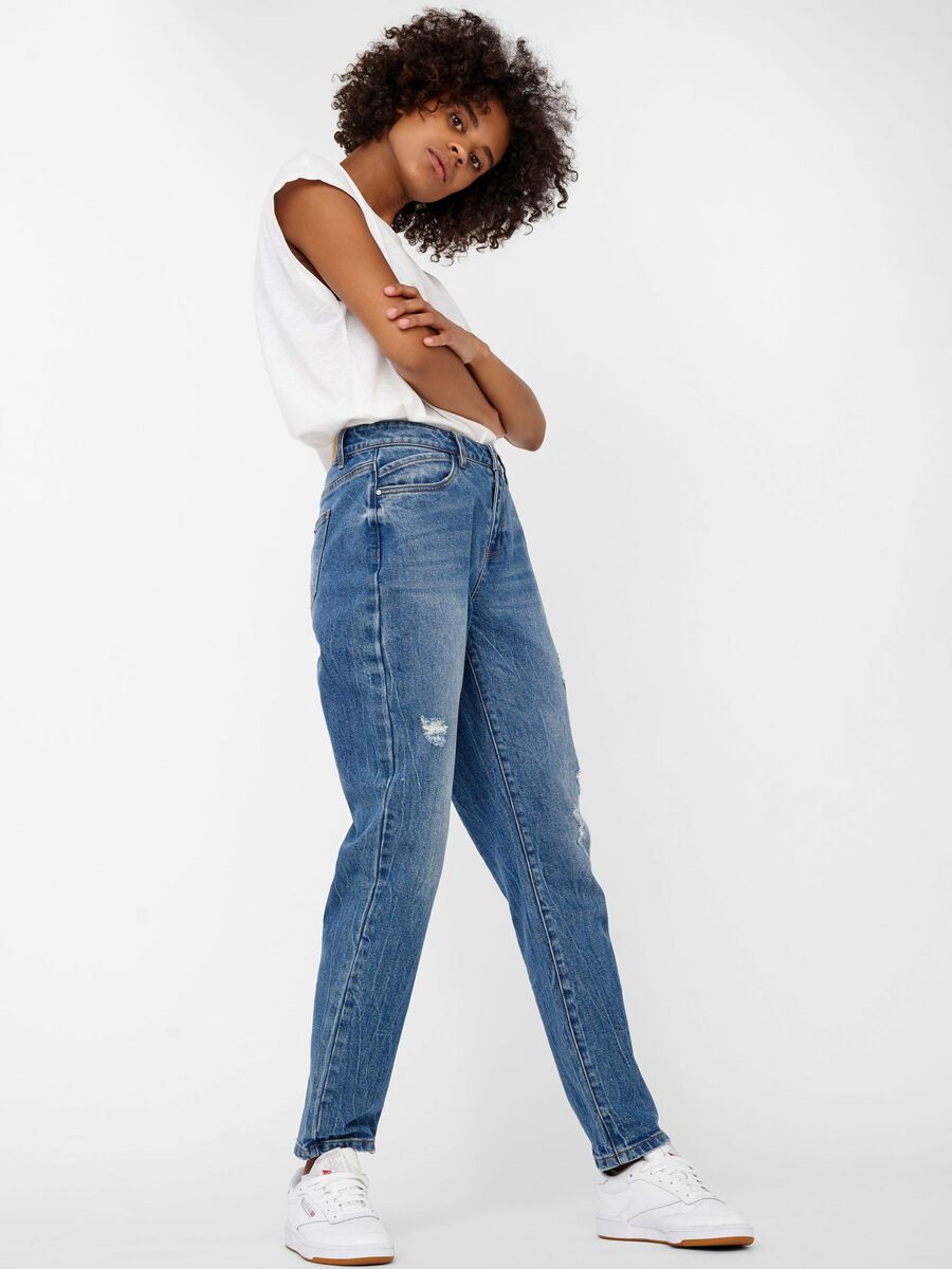 NMOLIVIA STRAIGHT FIT JEANS, Medium Blue Denim, highres