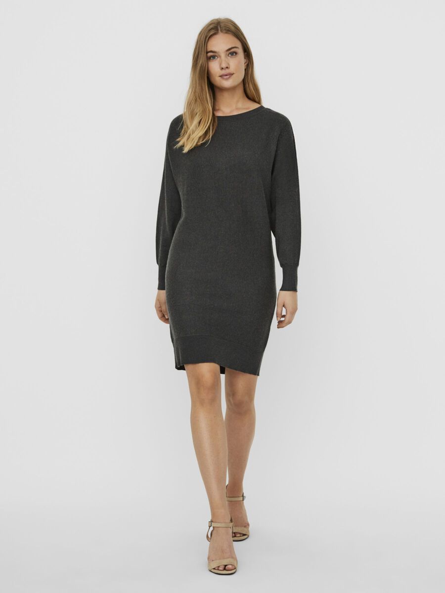 Noisy May KNITTED MINI DRESS, Dark Grey Melange, highres - 27012451_DarkGreyMelange_003.jpg