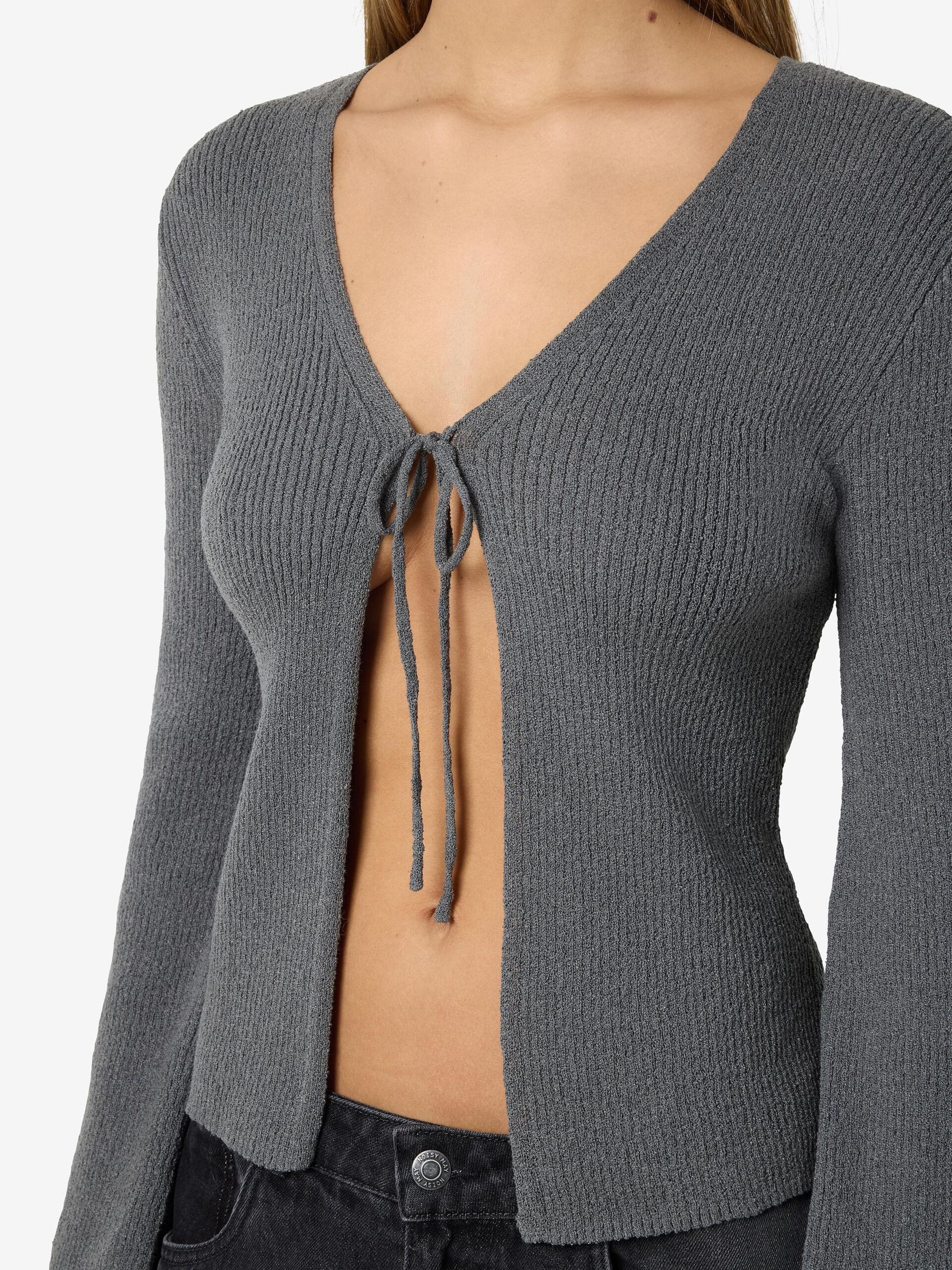 Carousel image - KNYTING FORAN STRIKKET CARDIGAN, Charcoal Gray | 5