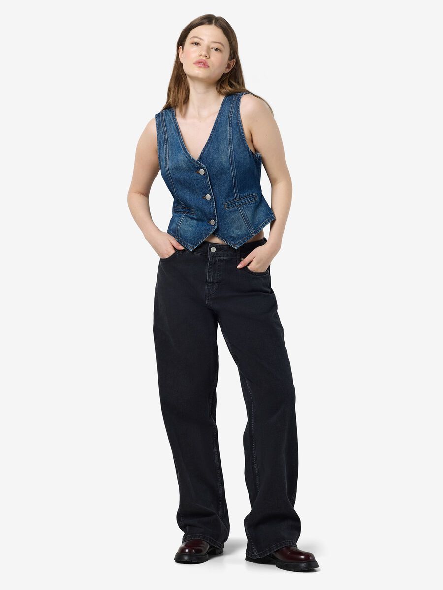 Carousel image - NMSANJA  DENIM VEST, Dark Blue Denim | 4