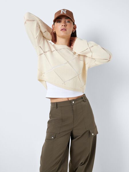 Noisy May CROPPED KNITTED PULLOVER, Pearled Ivory, highres - 27026101_PearledIvory_007.jpg