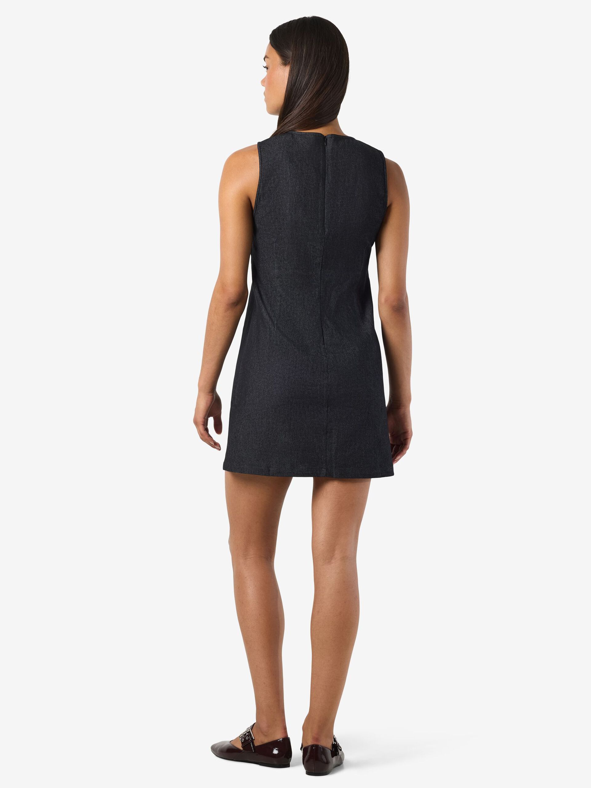 Carousel image - SLEEVELESS MINI DRESS, Black Denim | 3