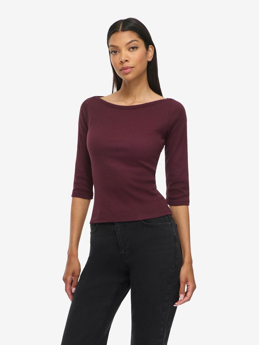 Product tile image - NMMAYA  3/4 SLEEVED BLOUSE, Winetasting | 27039516_Winetasting