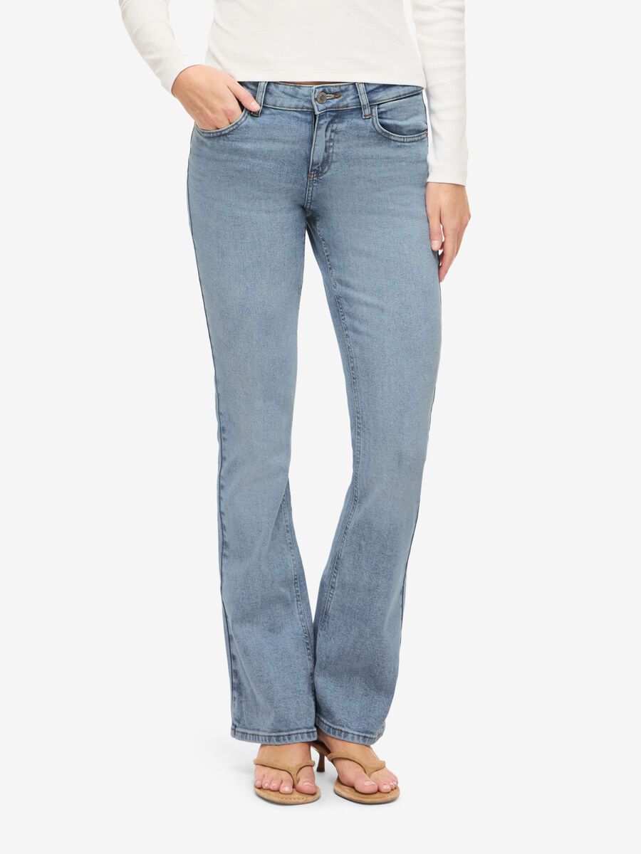 Product tile image - NMREMI FLARED JEANS, Light Blue Denim | 27037532_LightBlueDenim