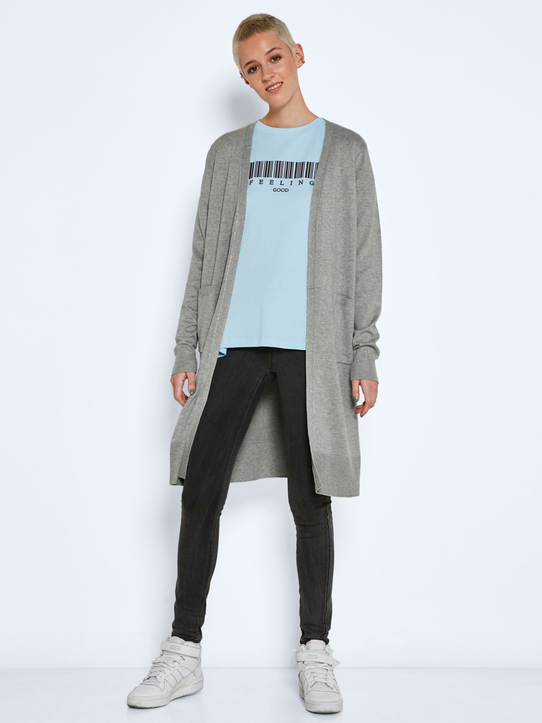 Grey midi cardigan outlet