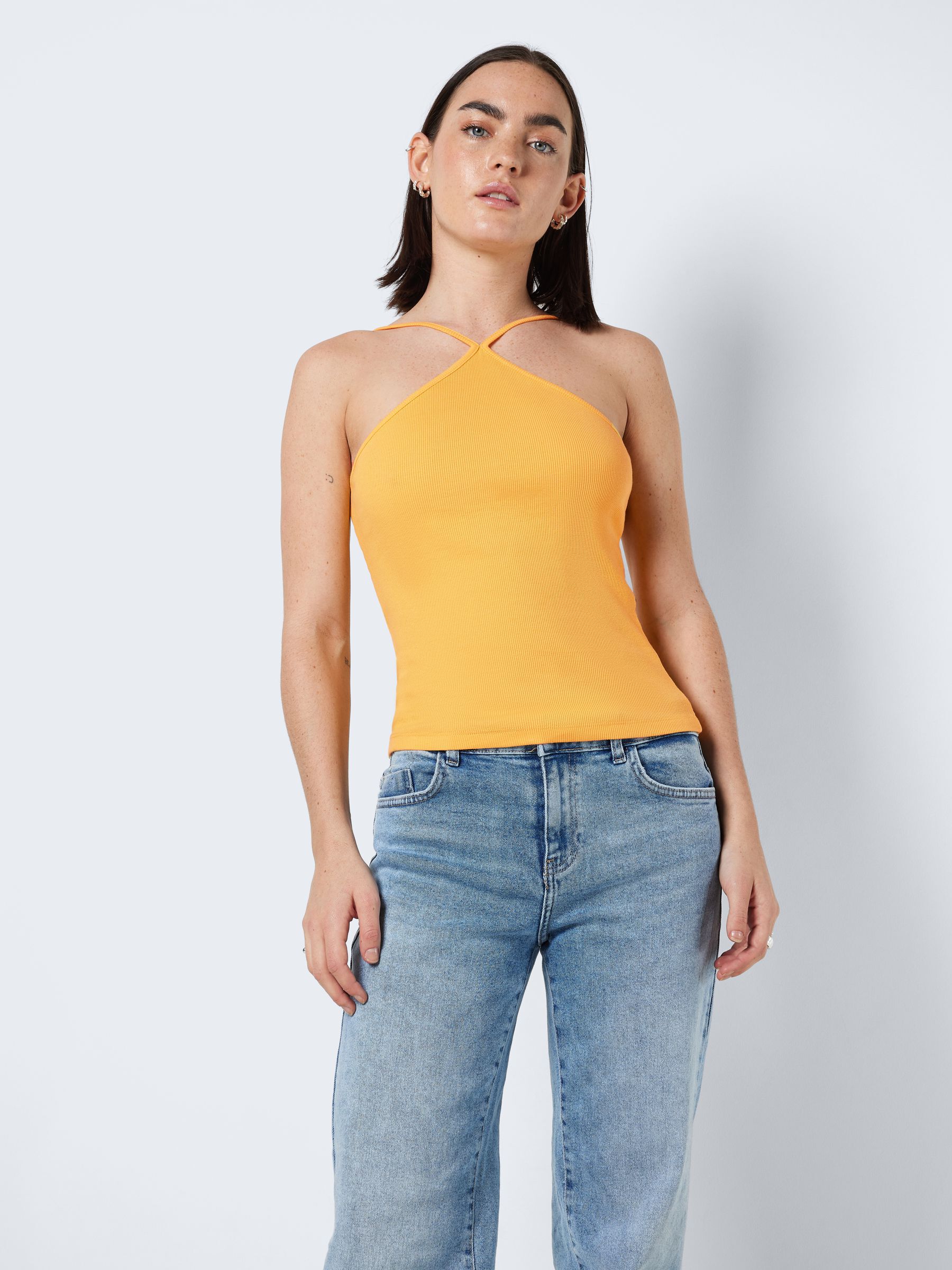 Mustard yellow ribbed top store