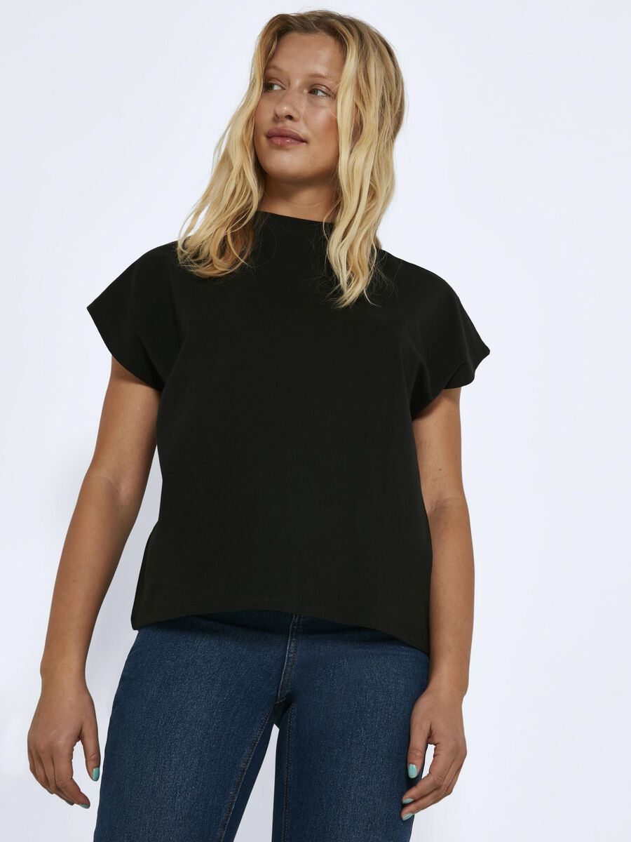 Noisy May HIGH NECK T-SHIRT, Black, highres - 27015305_Black_007.jpg