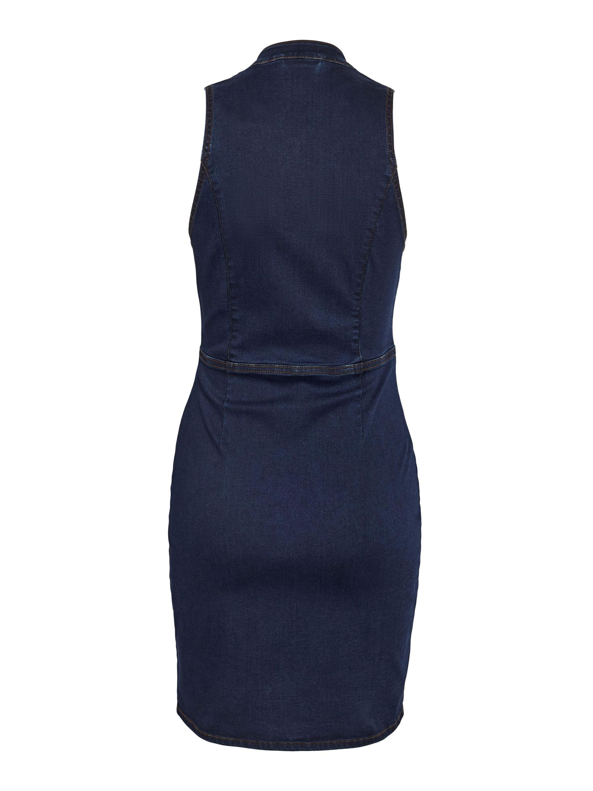 Carousel image - DENIM MINI DRESS, Dark Blue Denim | 7