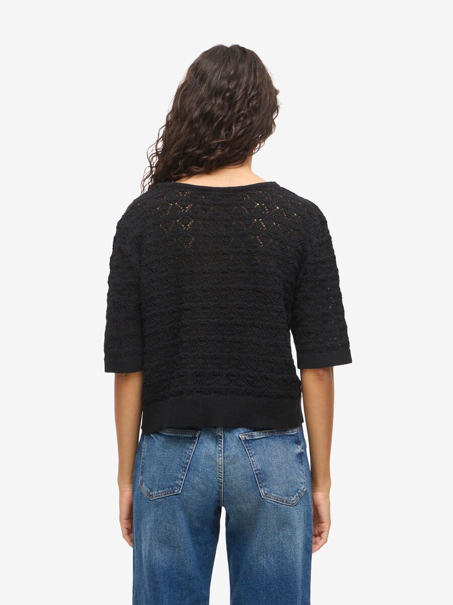 Carousel image - NMLAIKA KNYTNING STICKAD TOPP, Black | 4