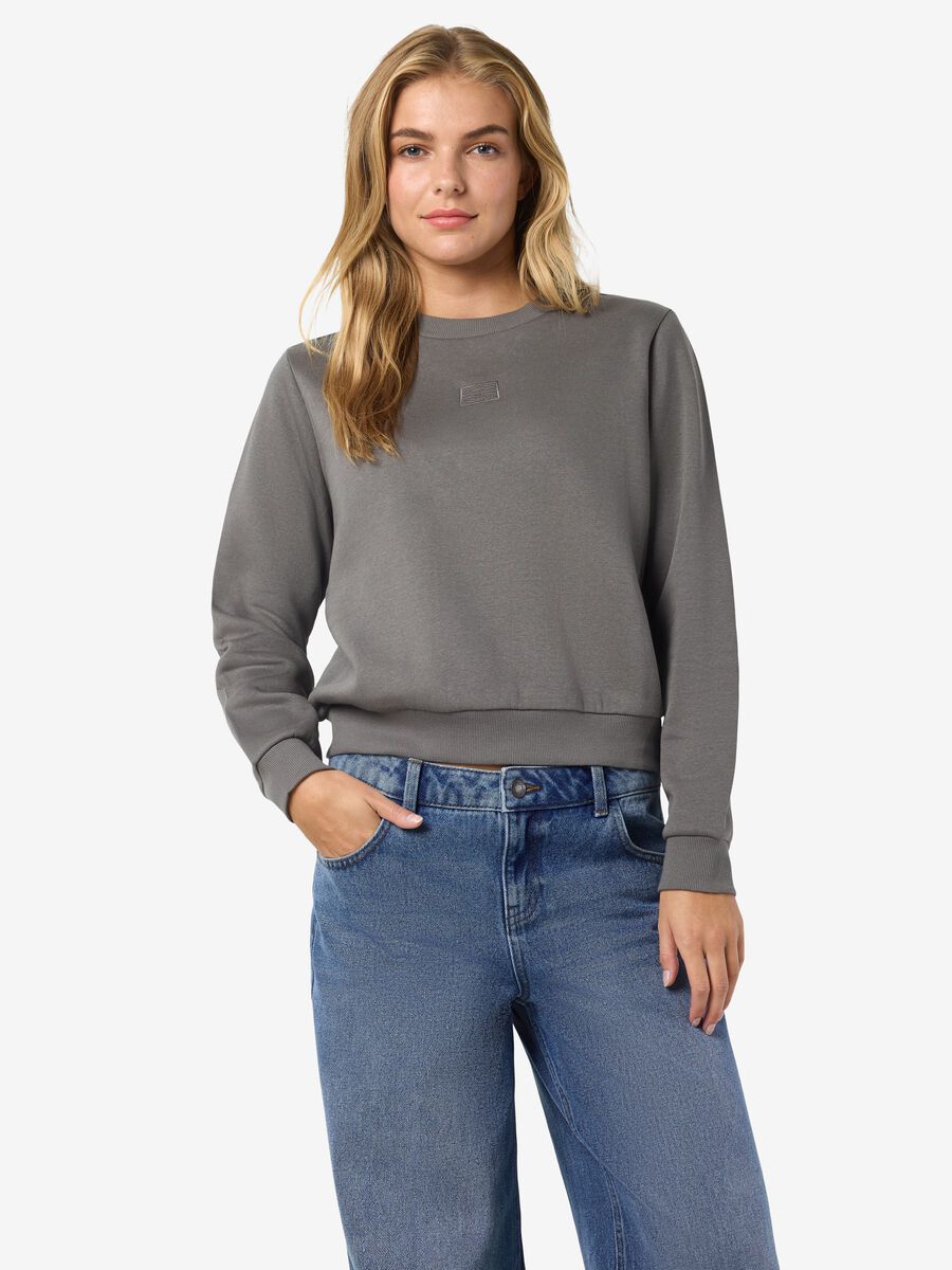 Carousel image - EMBROIDERED SWEATSHIRT, Charcoal Gray | 1