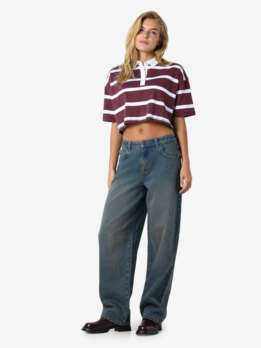 Noisy May CROPPED POLO SHIRT, Burgundy, highres - 27035739_Burgundy_1220394_004.jpg