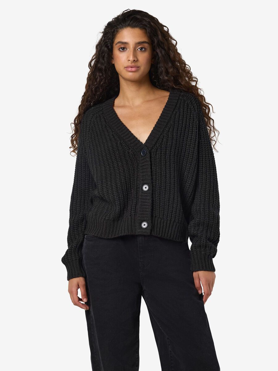 Product carousel image - KNITTED CARDIGAN, Black | 1