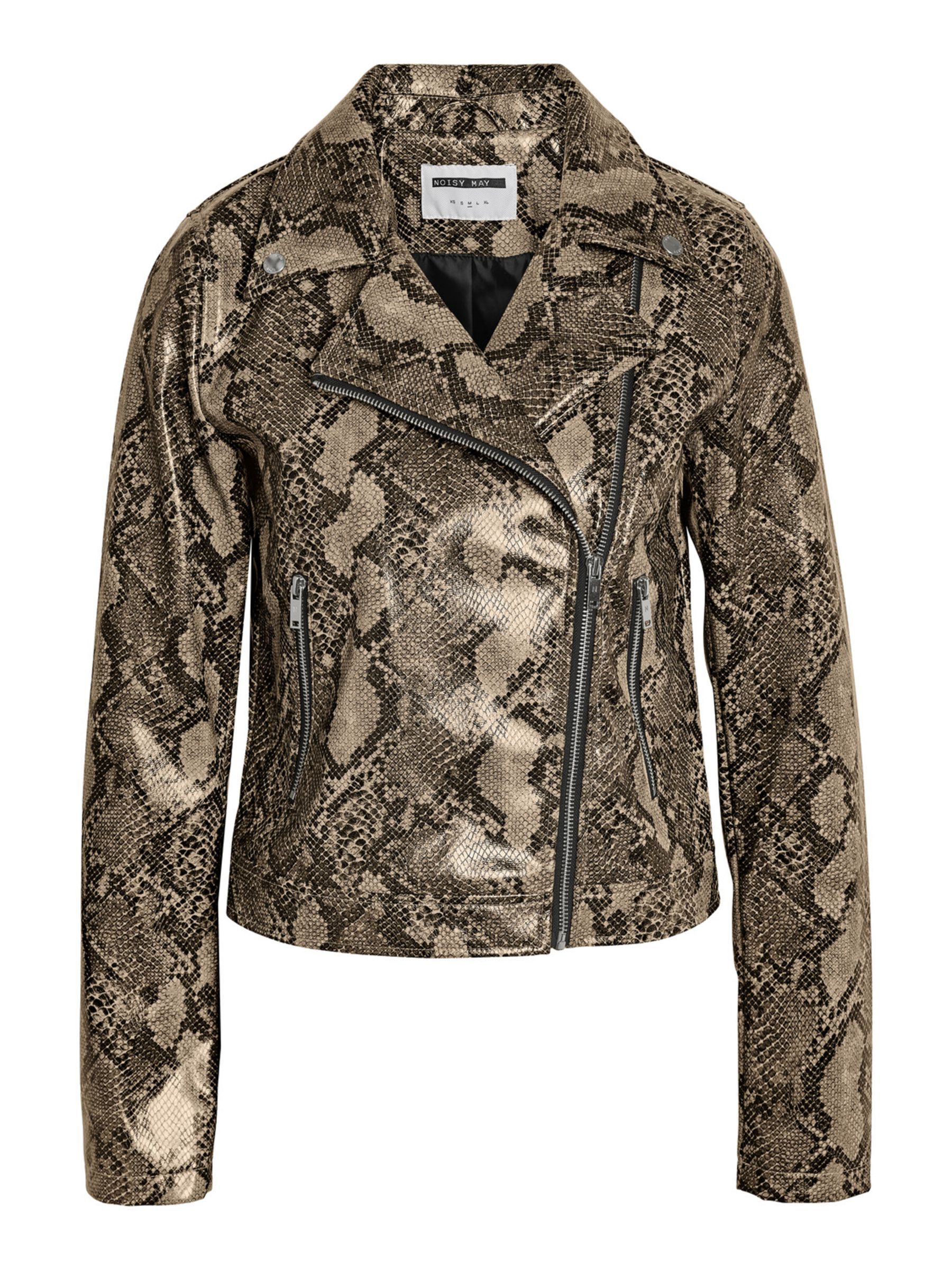 A IMPRIME SERPENT VESTE SIMILI Marron NOISY MAY
