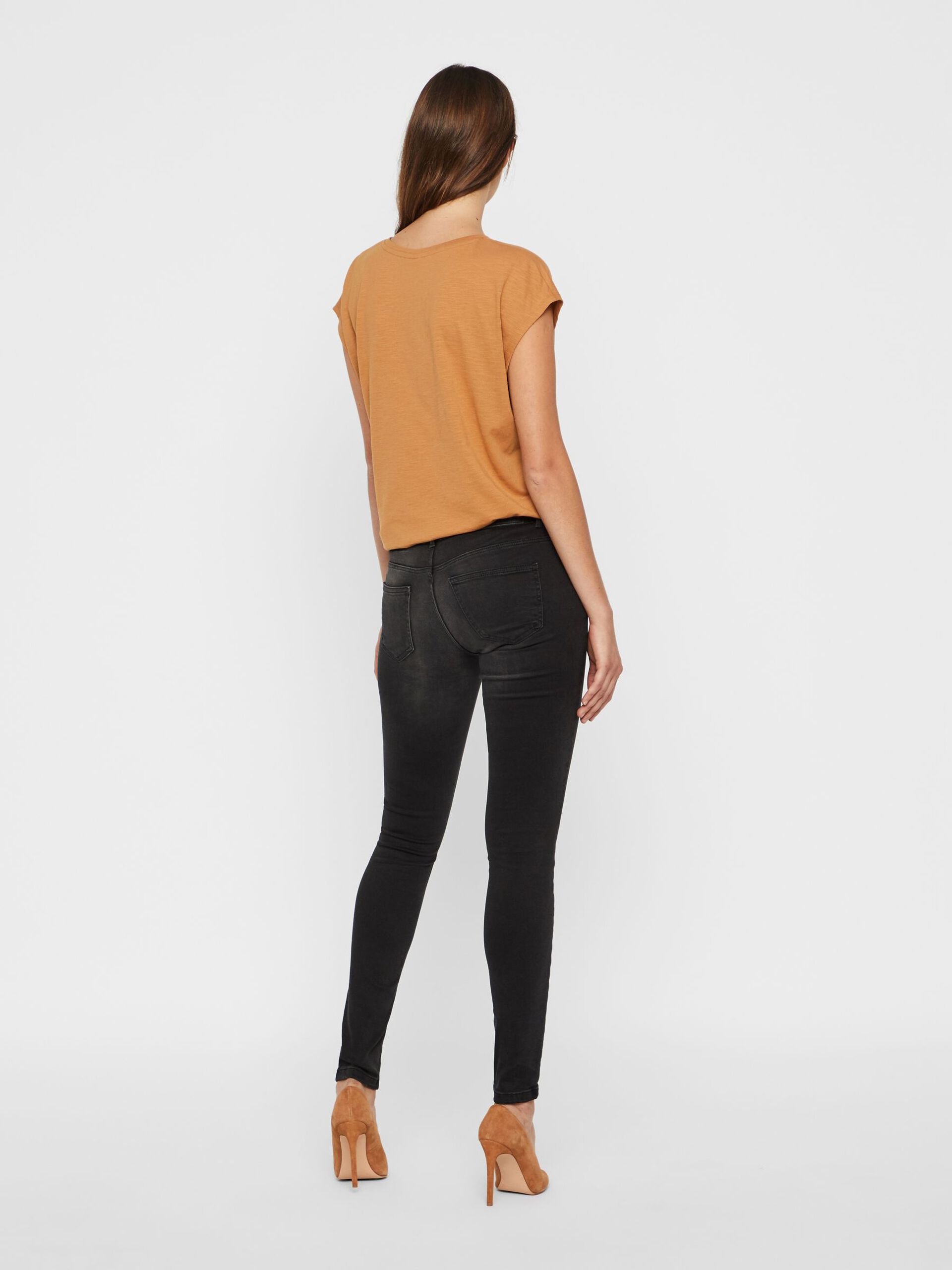 Carousel image - NMEVE LOW WAIST SKINNY FIT JEANS, Black | 4
