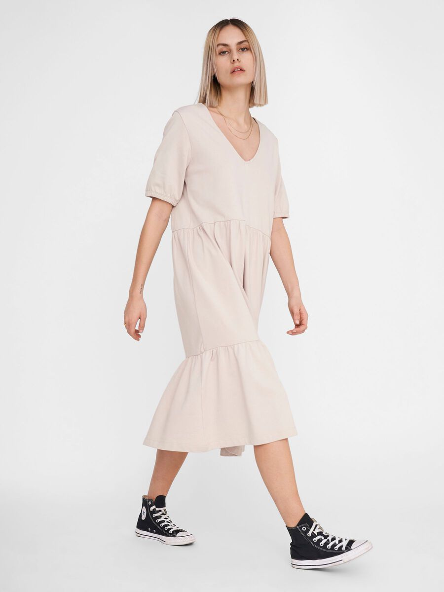 Noisy May V-NECK SWEAT DRESS, Chateau Gray, highres - 27015739_ChateauGray_007.jpg