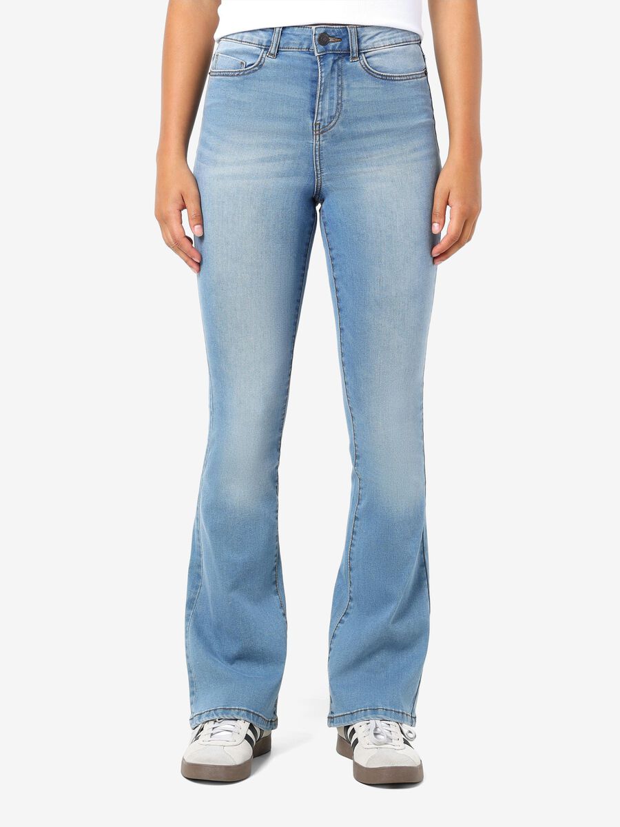 Noisy May NMSALLIE TAILLE HAUTE JEAN ÉVASÉ, Light Blue Denim, highres - 27019304_LightBlueDenim_003.jpg