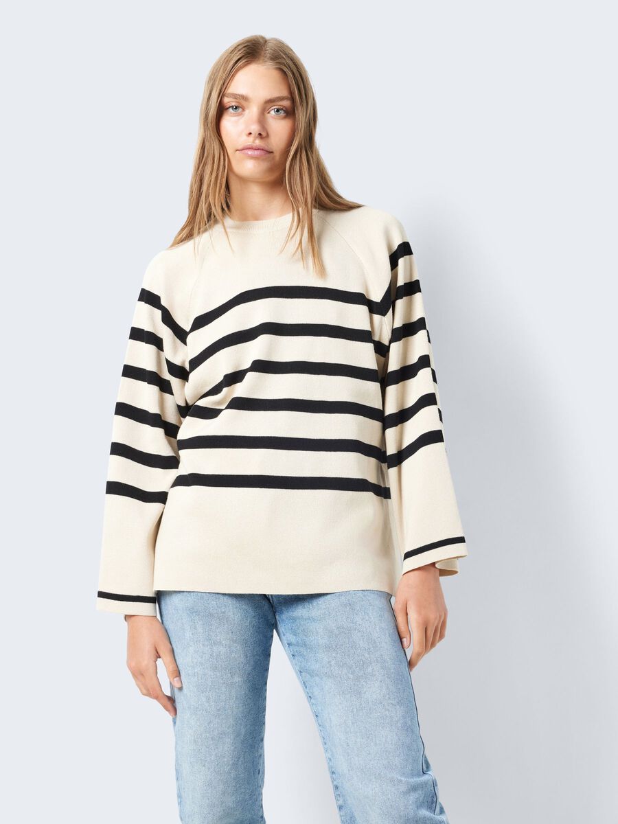 Noisy May STRIPED KNITTED PULLOVER, Oatmeal, highres - 27027534_Oatmeal_1078905_003.jpg
