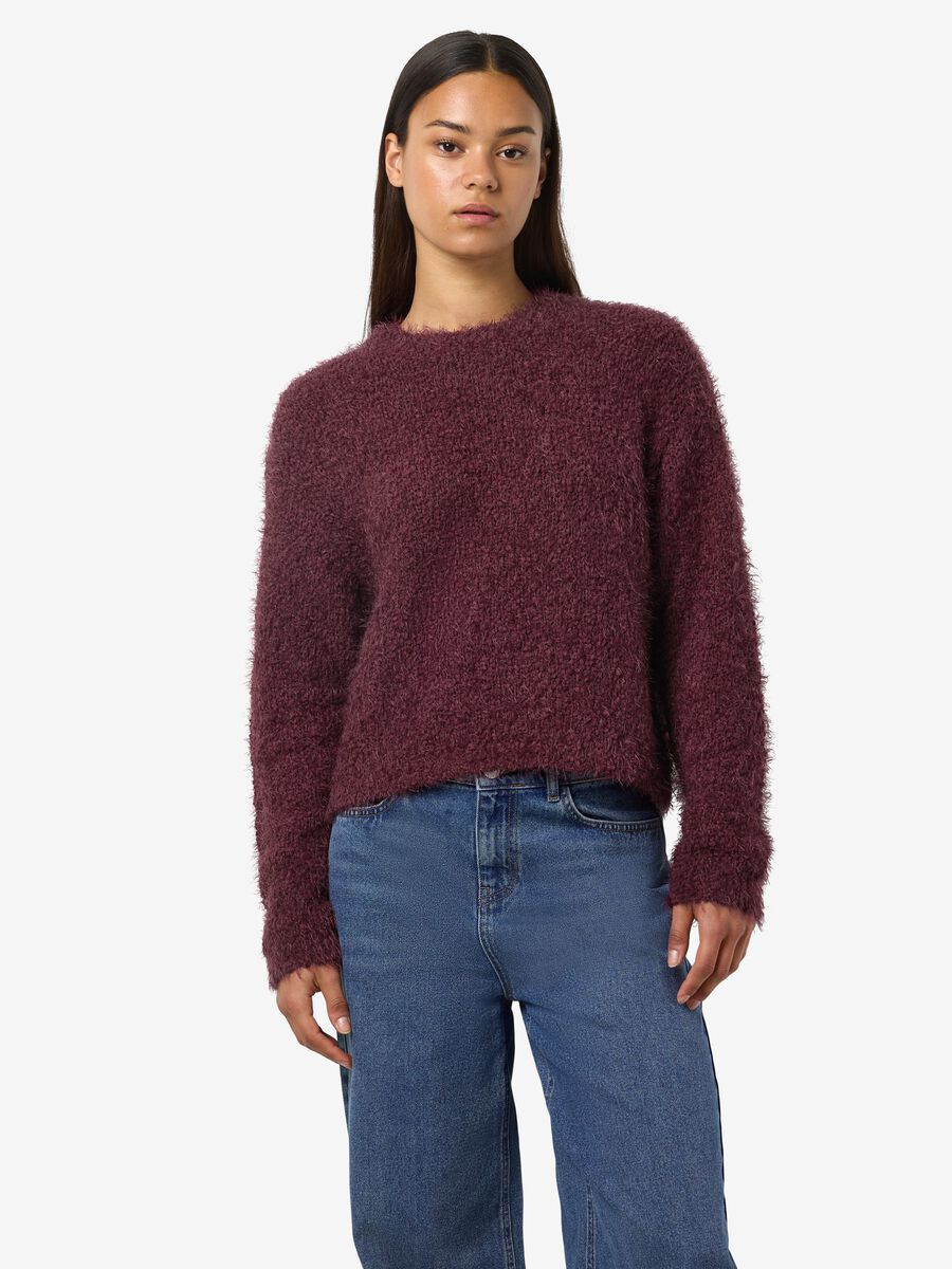 Product carousel image - LODDEN STRIKKET PULLOVER, Windsor Wine | 1