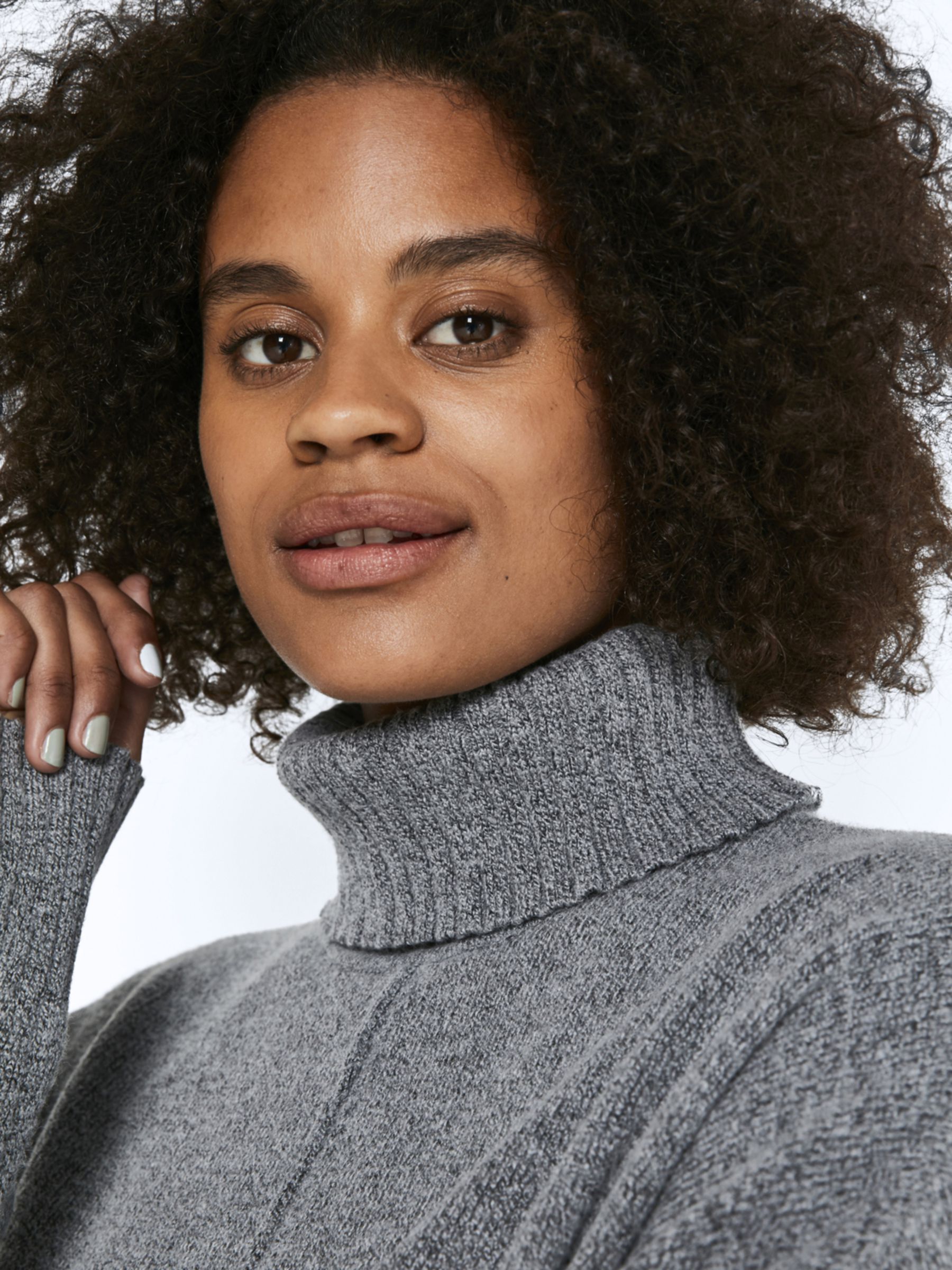 ROLL NECK KNITTED PULLOVER Grey NOISY MAY