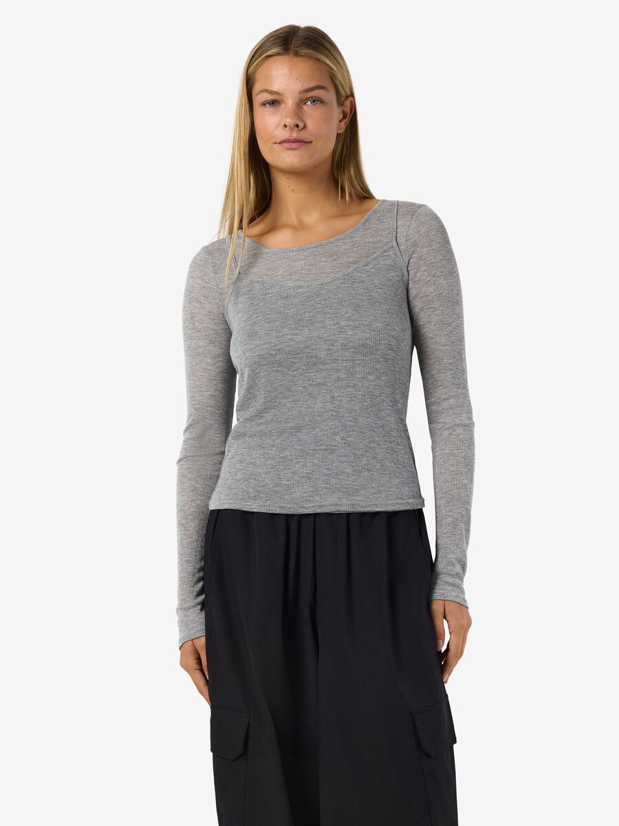 Product tile image - TWO-LAYER TOP, Dark Grey Melange | 27037861_DarkGreyMelange