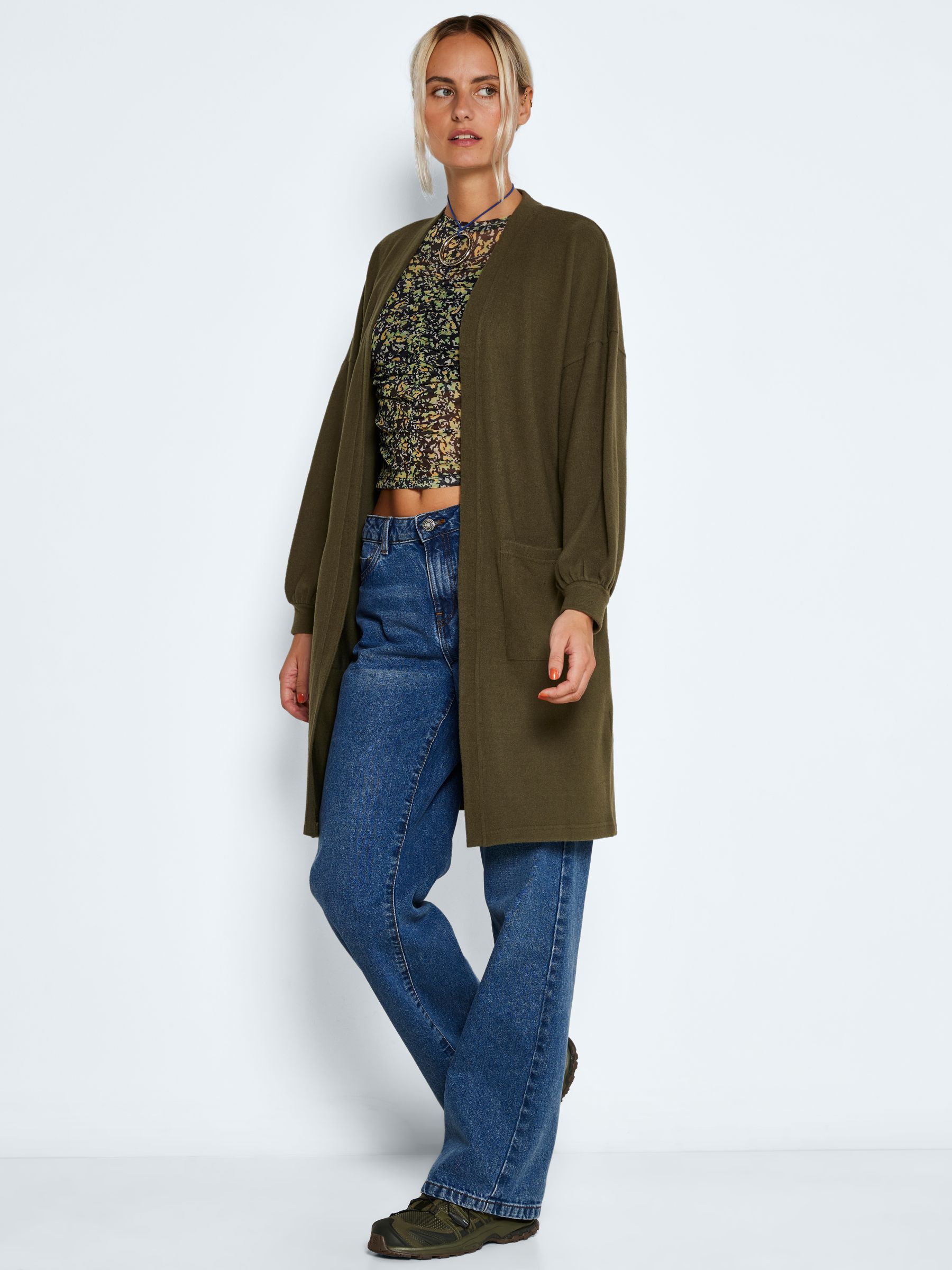 Khaki green long cardigan new arrivals