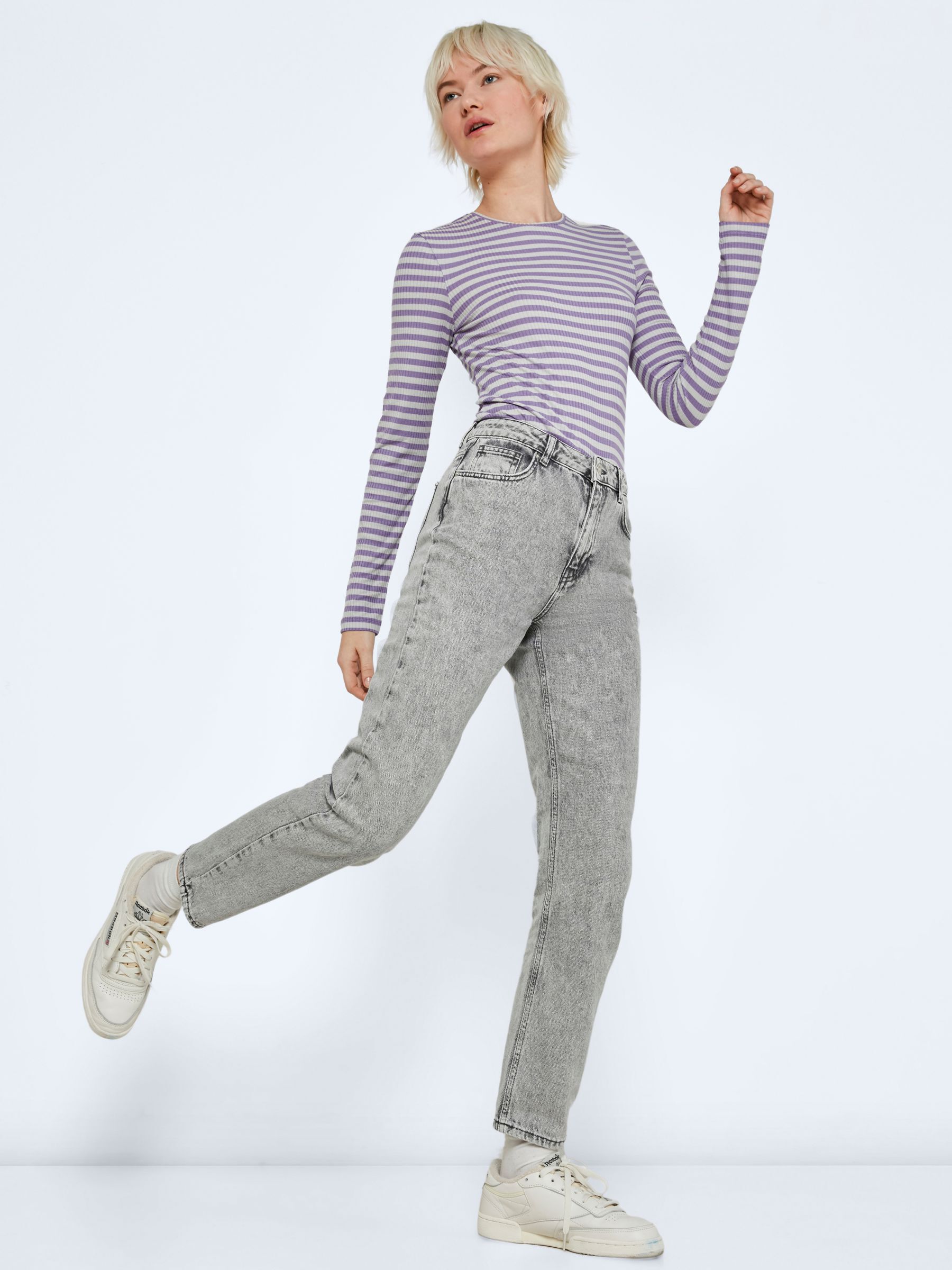 Light grey mom jeans hot sale