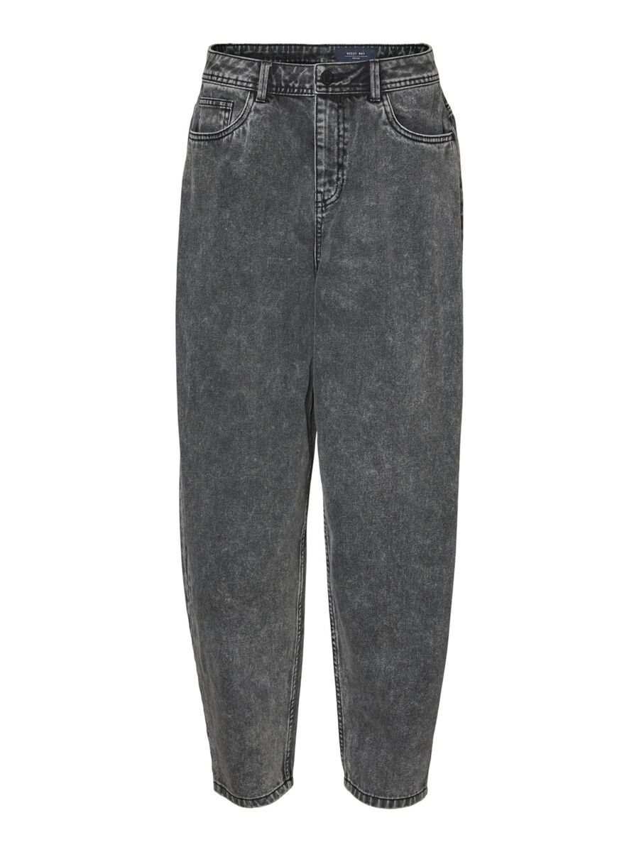 NMSELLA HIGH-WAIST LOOSE FIT JEANS, Black Denim, highres