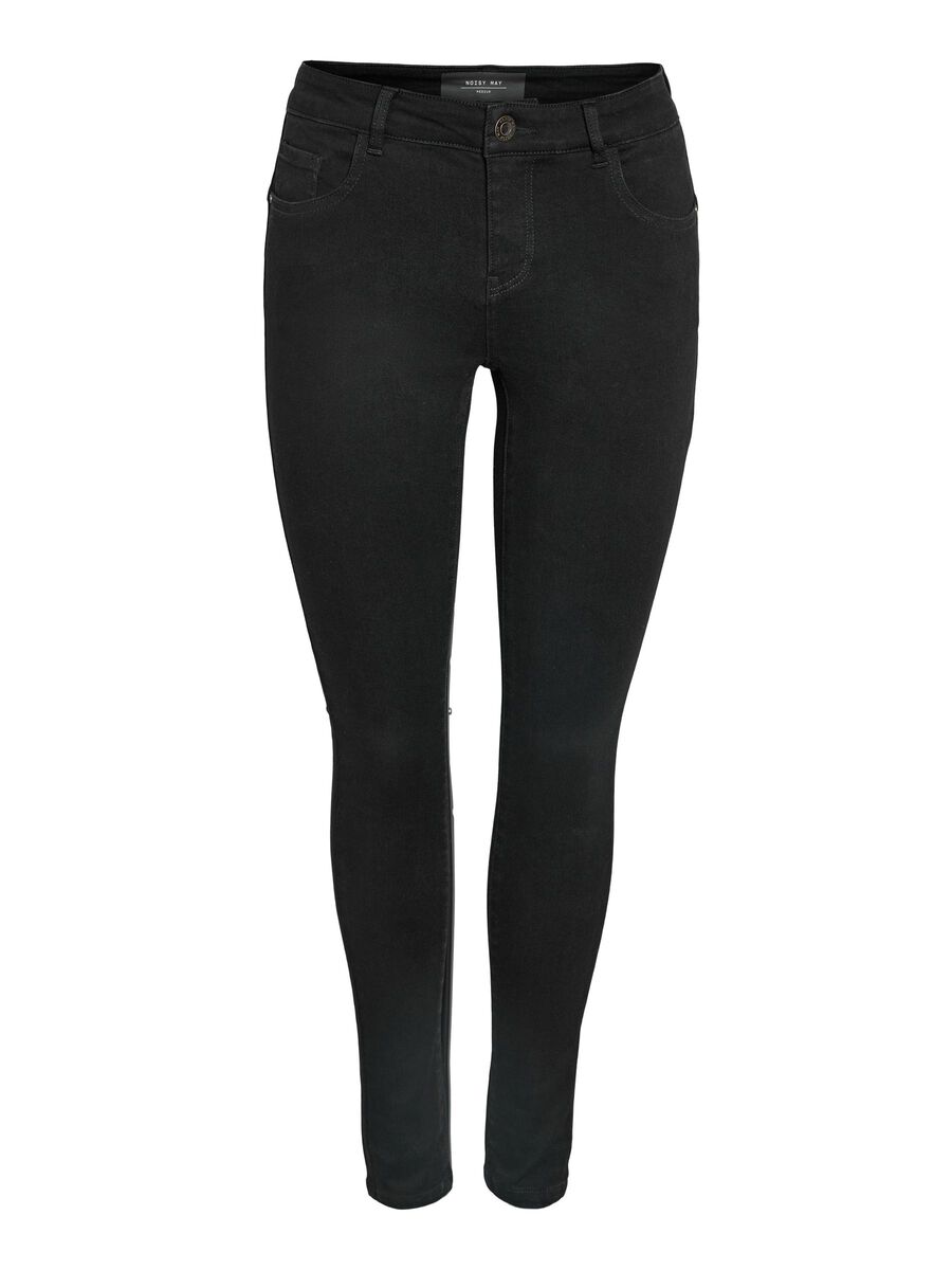 Noisy May NMJEN NORMAL WAISTED SKINNY FIT JEANS, Black, highres - 27030582_Black_001.jpg