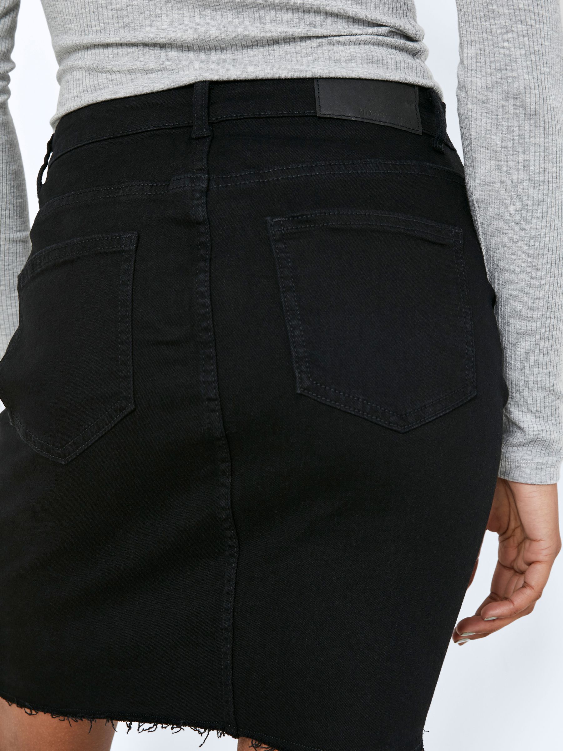 HIGH WAIST DENIM ROK Zwart NOISY MAY