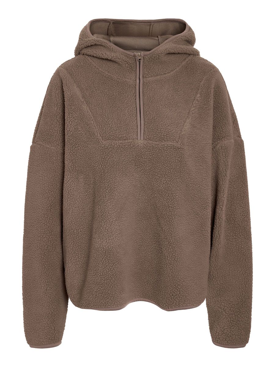 Product tile image - NMCOZY HALF-ZIP FLEECE, Morel | 27030631_Morel